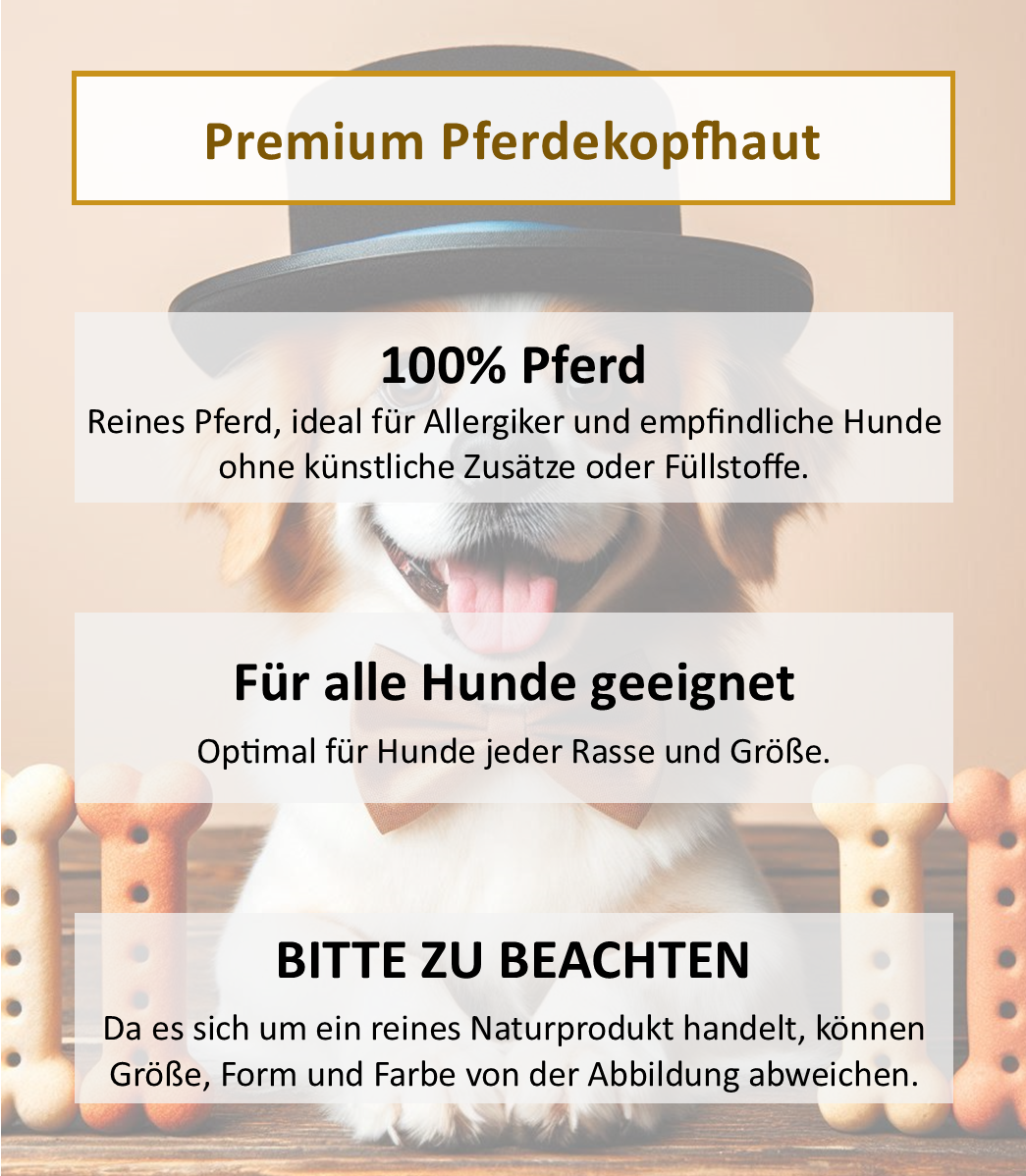 Premium Pferdekopfhaut