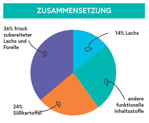 Gourmet-Töle - Lachs mit Forelle, Süßkartoffel & Spargel 12kg