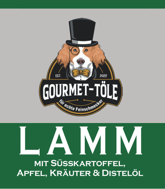 Lamm mit Süßkartoffel, Apfel, Kräuter & Distelöl - Wurst 400g