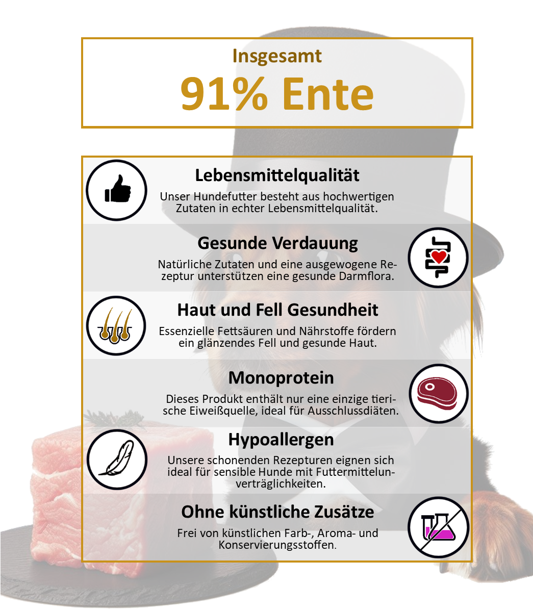 Ente mit Gemüse und Reis (Hypoallergen)