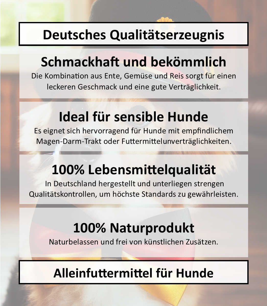 Ente mit Gemüse und Reis (Hypoallergen)