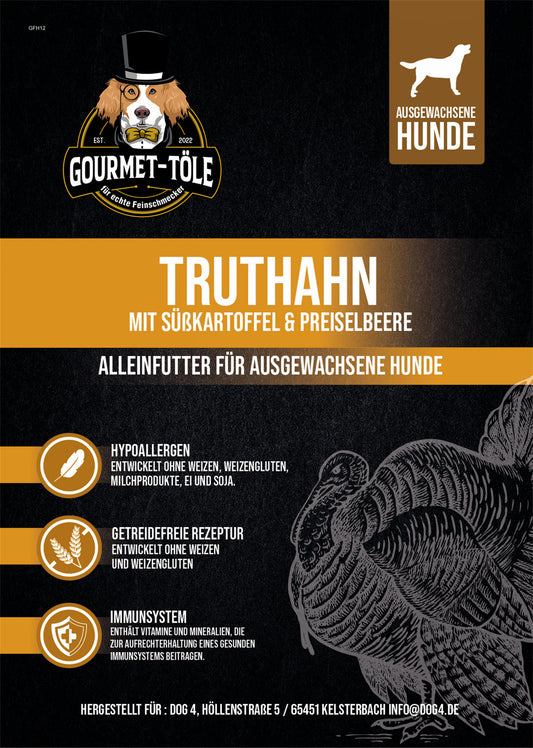 Gourmet-Töle - Truthahn mit Süßkartoffel & Preiselbeere 12kg