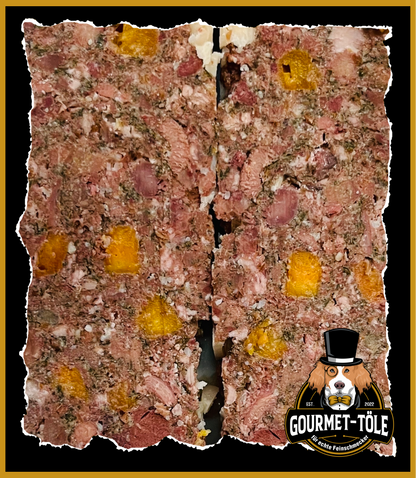 Lamm mit Süßkartoffel, Apfel, Kräuter & Distelöl - Wurst 400g