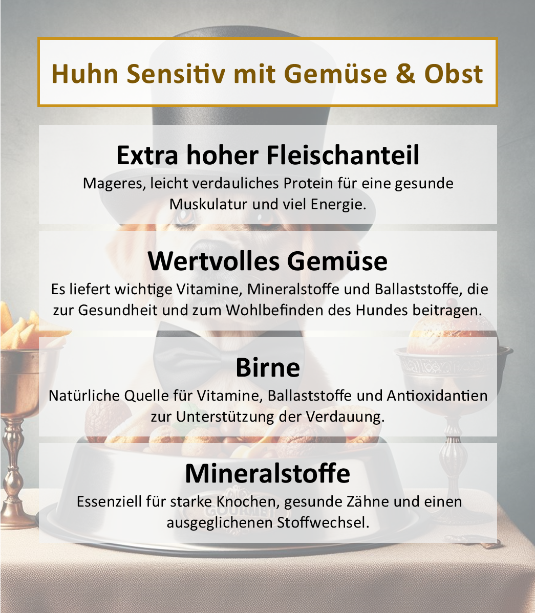 Huhn Sensitiv mit Gemüse und Obst
