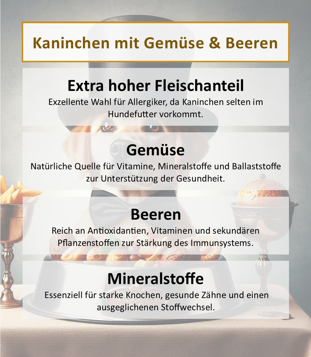 Kaninchen mit Gemüse & Beeren (Hypoallergen)