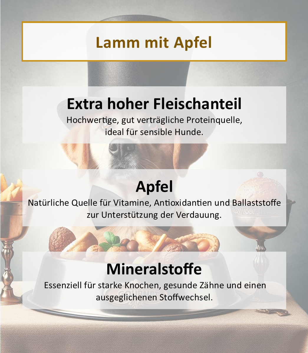 Lamm mit Apfel