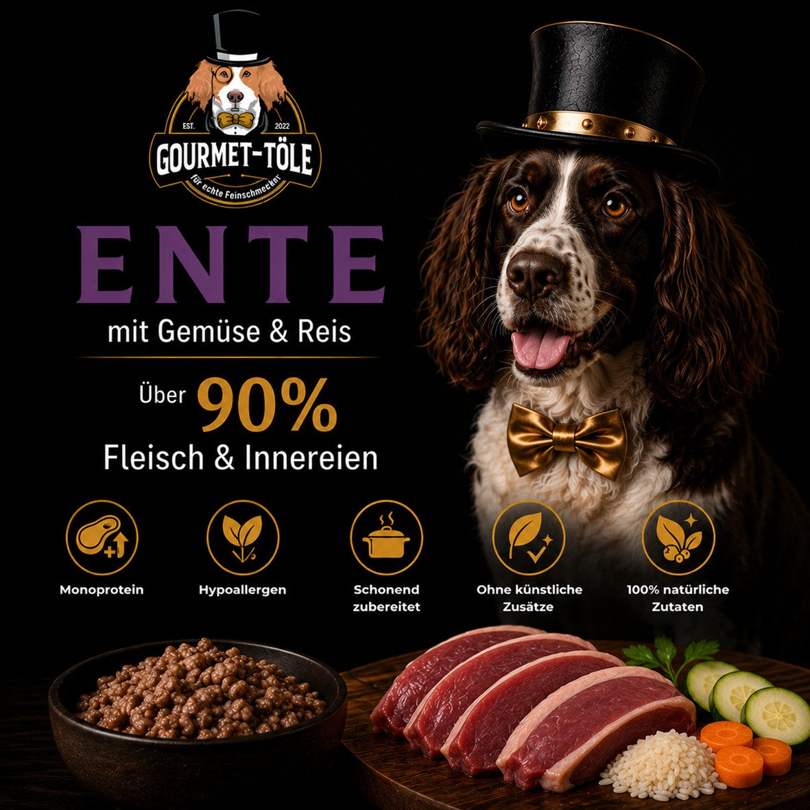 Ente mit Gemüse und Reis (Hypoallergen)