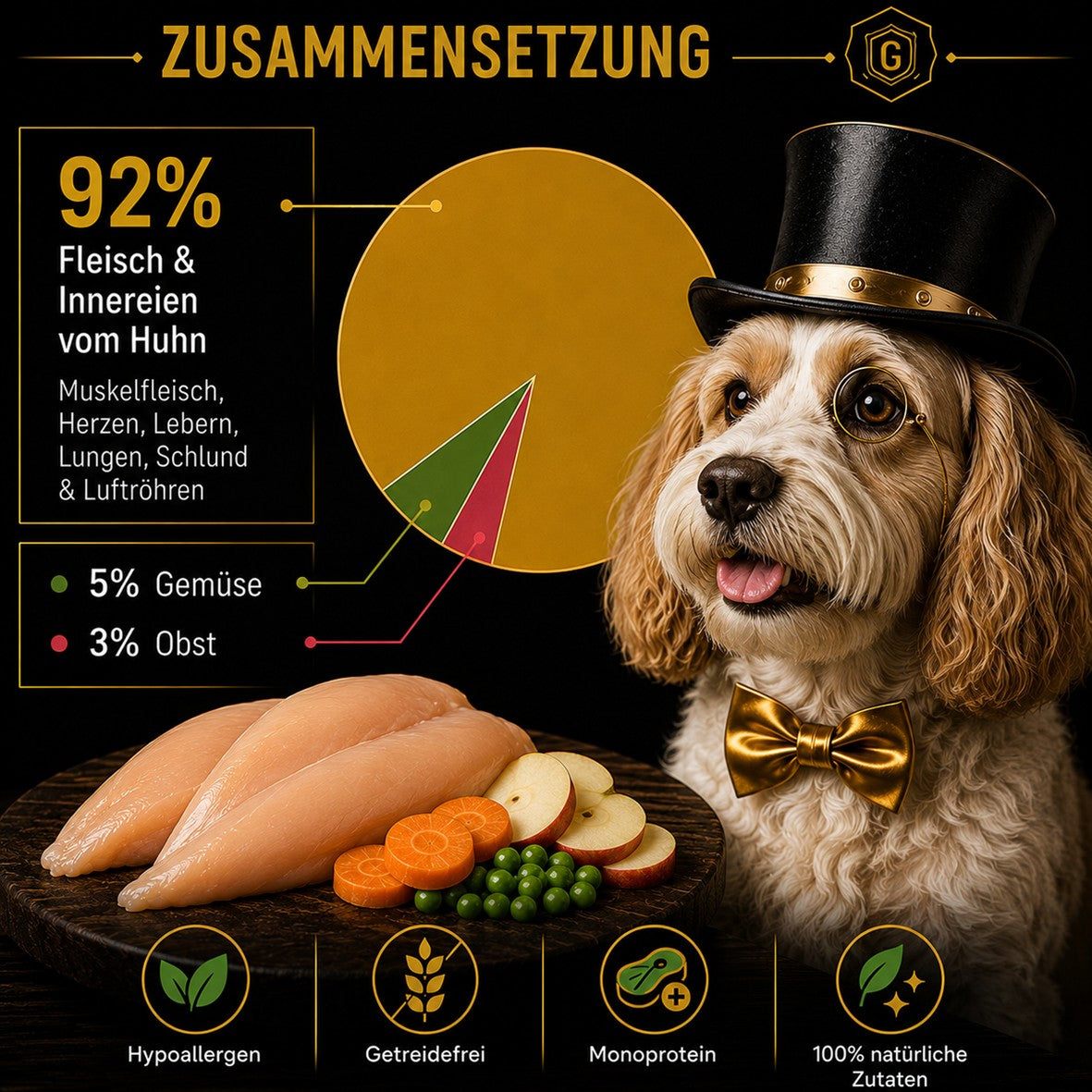 Huhn Sensitiv mit Gemüse und Obst