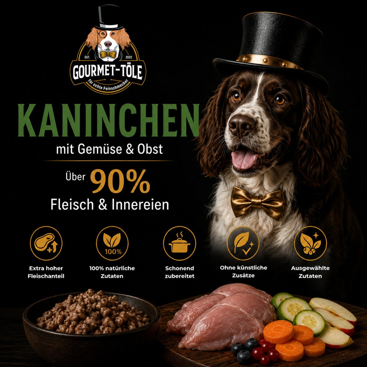 Kaninchen mit Gemüse & Beeren (Hypoallergen)