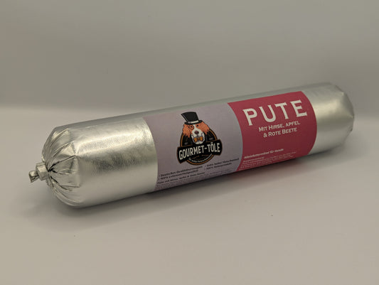 Pute mit Hirse, Apfel & Rote Beete - Wurst 400g