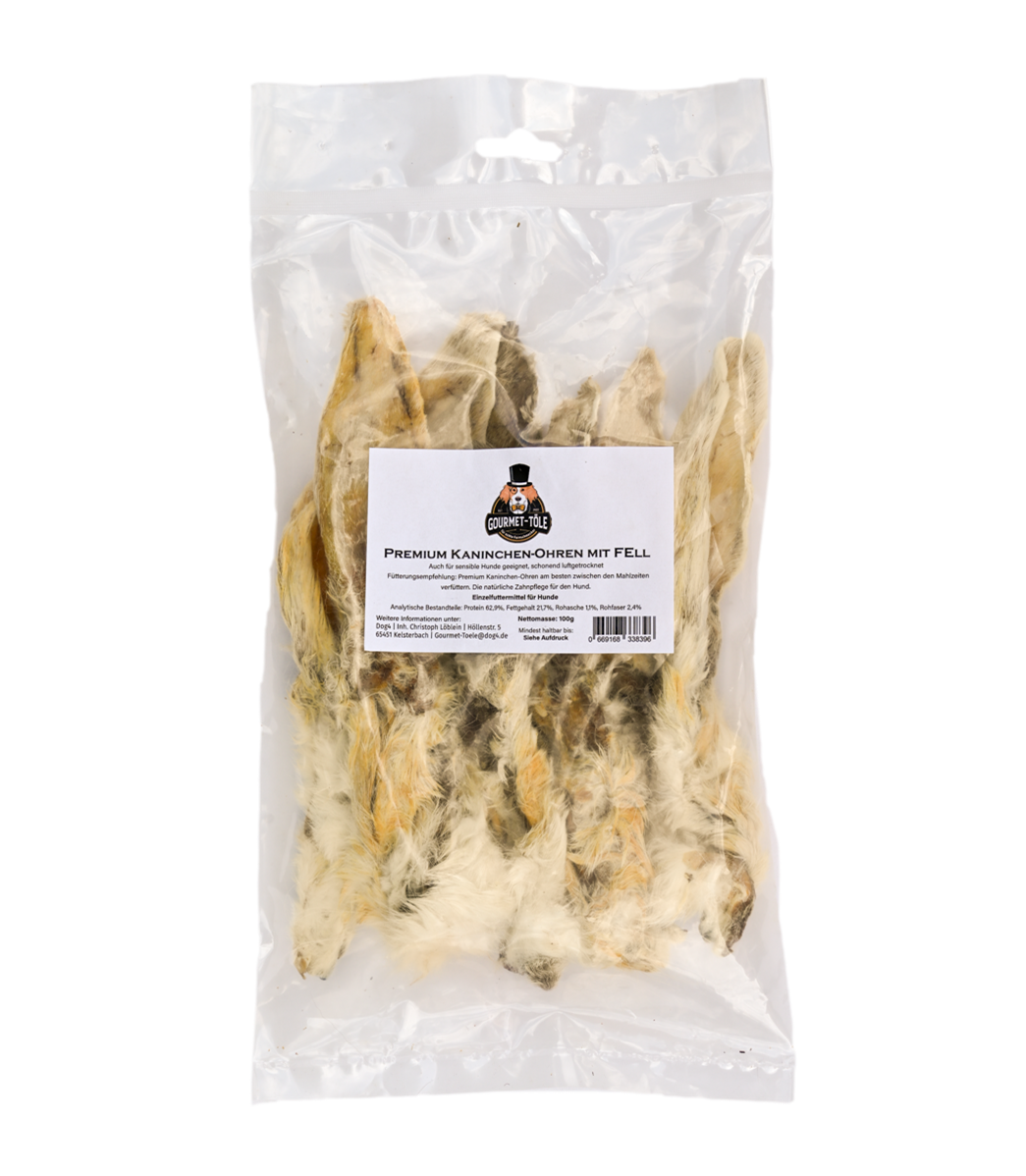 Premium Kaninchen-Ohren mit Fell