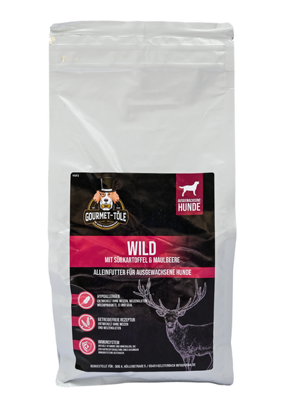 Wild mit Süßkartoffel & Maulbeere