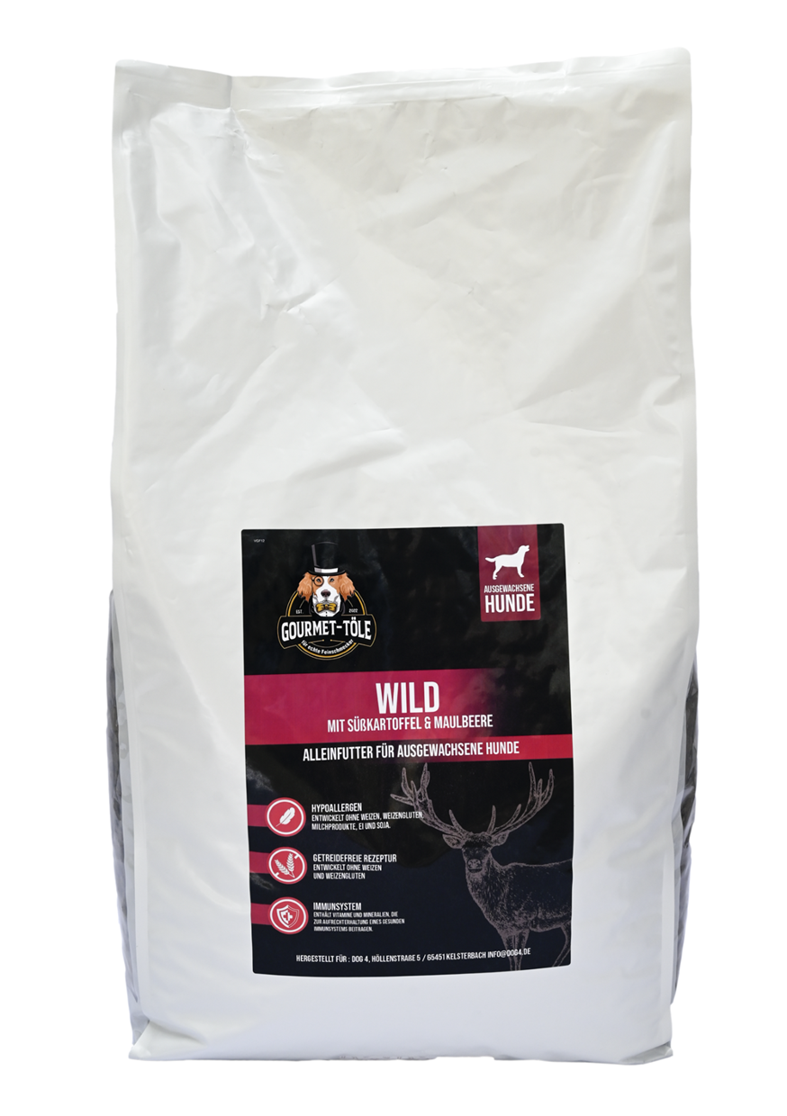 Wild mit Süßkartoffel & Maulbeere