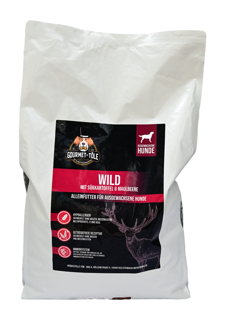 Wild mit Süßkartoffel & Maulbeere