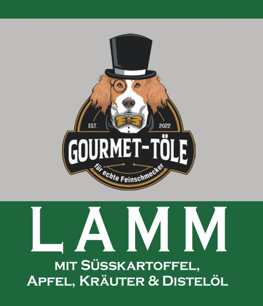 Gourmet-Töle - Lamm mit Süßkartoffel, Apfel, Kräuter & Distelöl - Wurst 400g