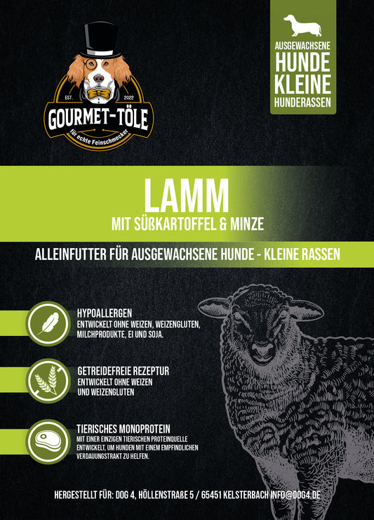 Gourmet-Töle für kleine Hunderassen - Lamm mit Süßkartoffel & Minze 6kg